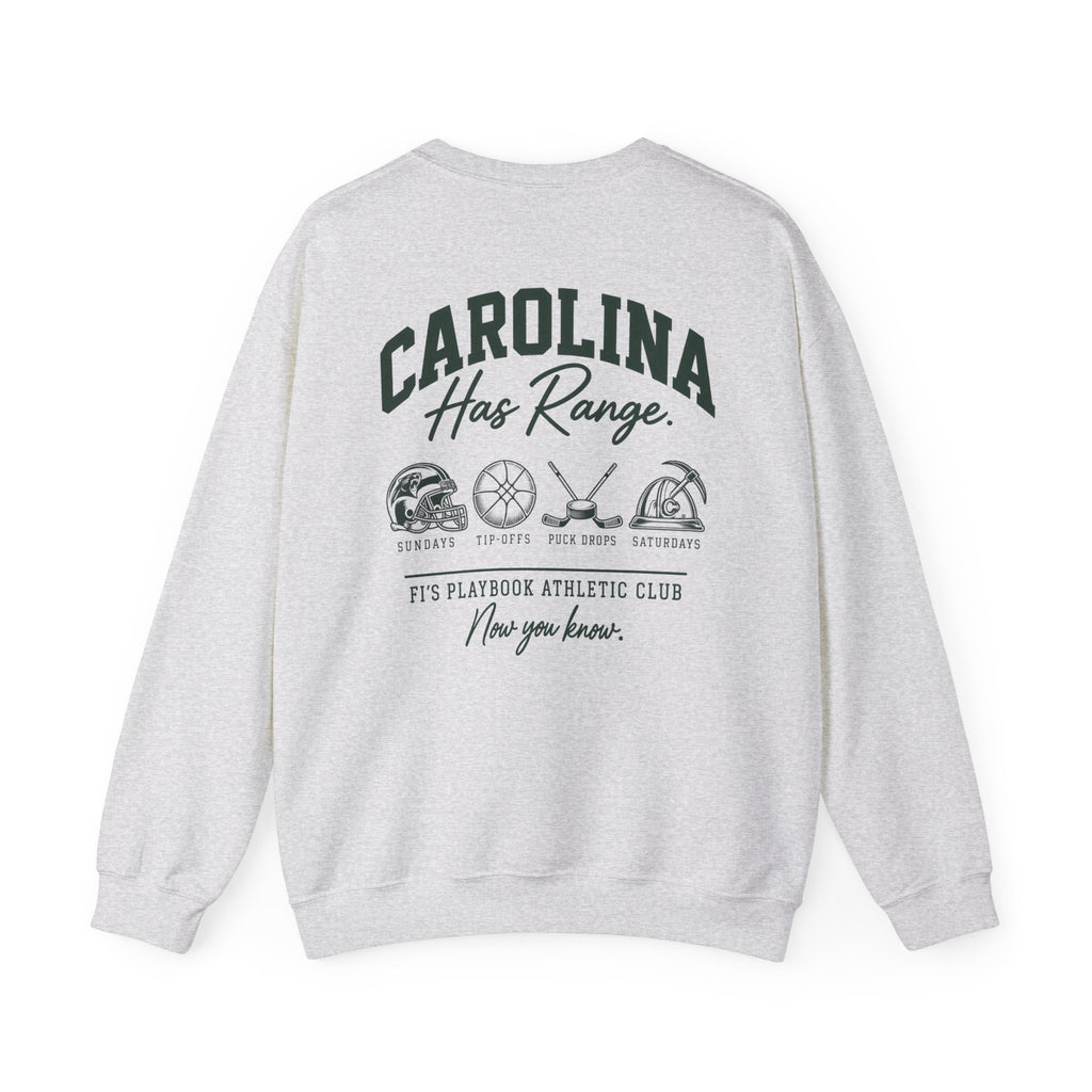 Carolina Has Range Crewneck Sweatshirt — Vintage Athletic Graphic