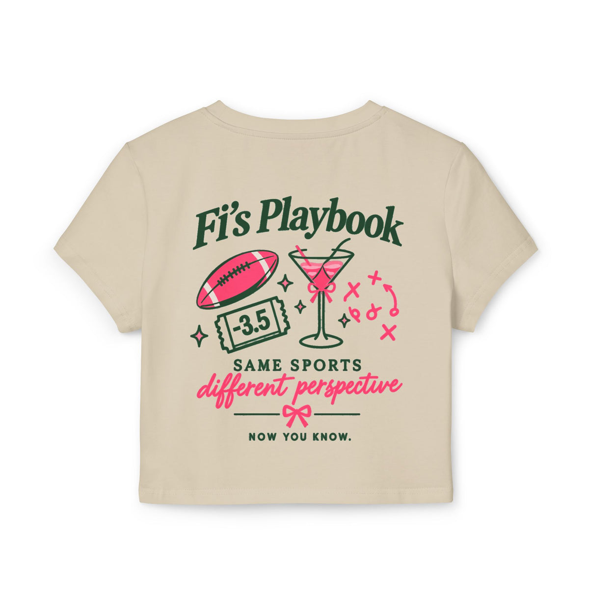 Women's Baby Tee — "Wait... what's the spread?" Fi's Playbook Football Tee